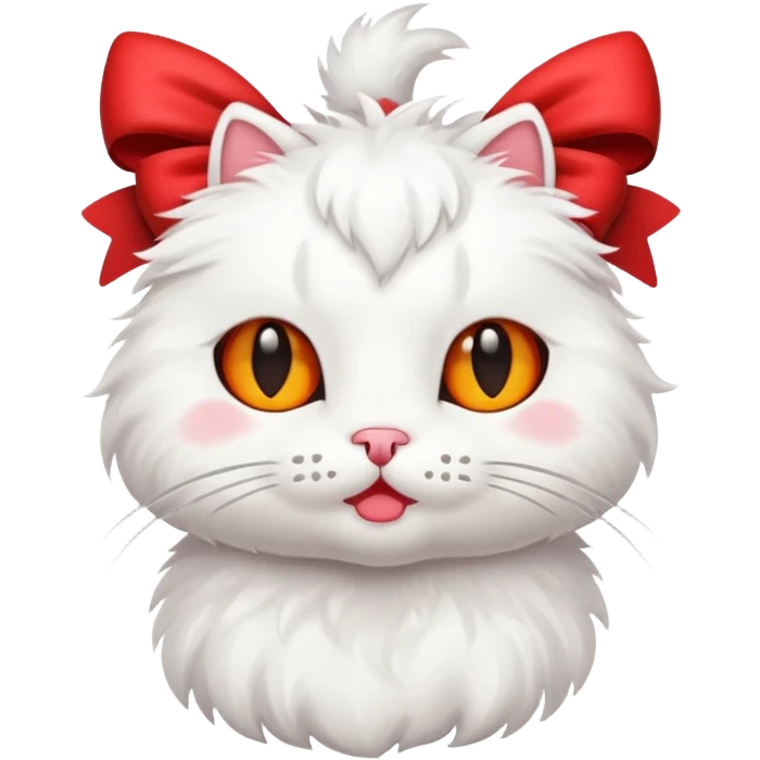 Un gato con moño rojo  emoji