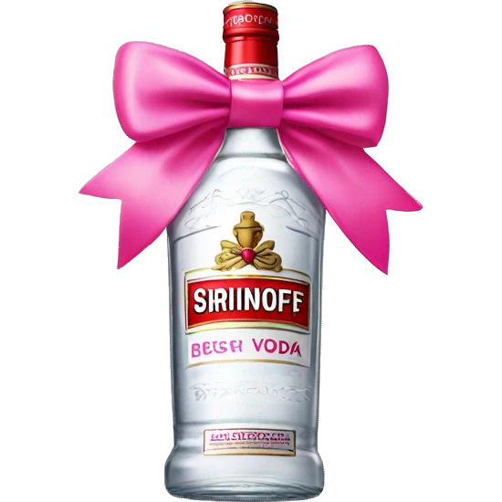 smirnoff vodka bottle with pink bow on it emoji