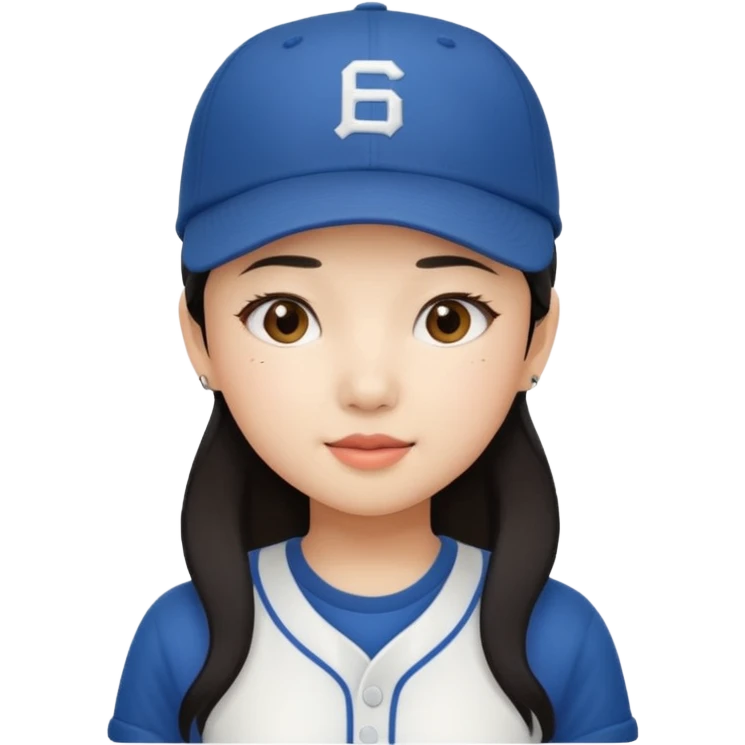 Cute Asian girl in a baseball cap emoji