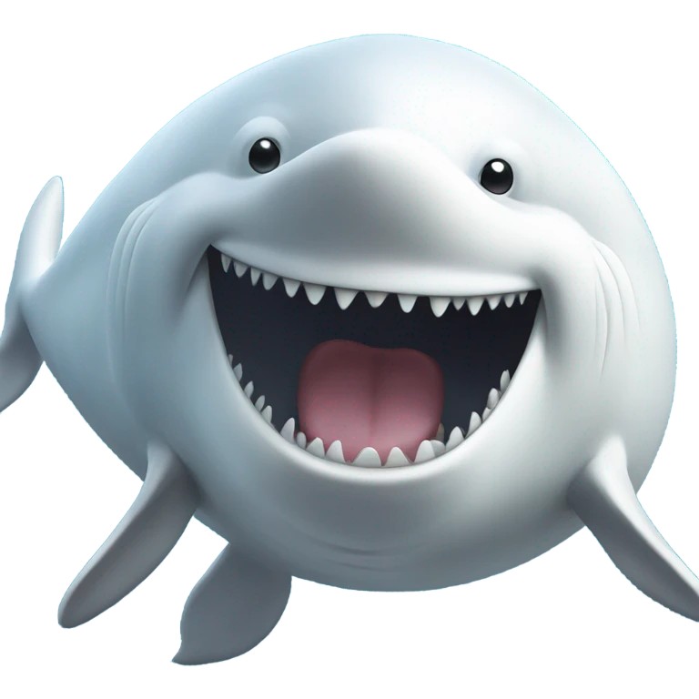 white whale , open mouth emoji
