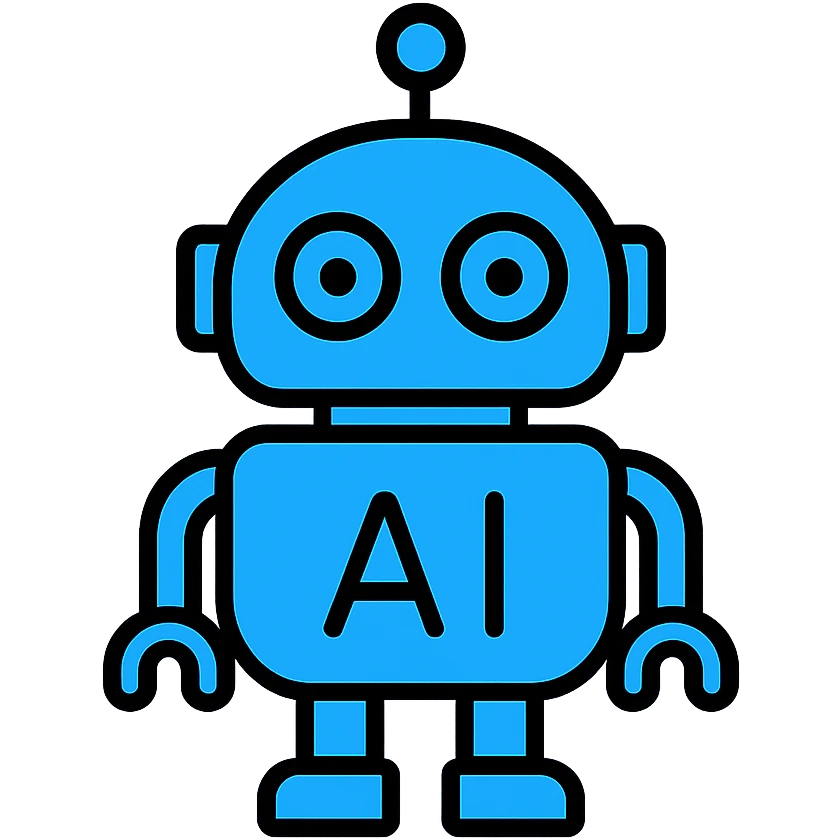 blue AI robot emoji