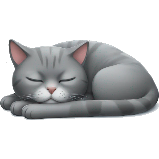 Sleeping full grey cat emoji