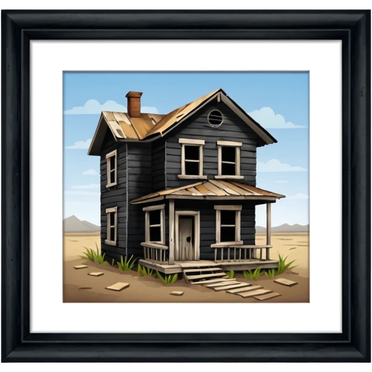 Abandoned boarded up trap house emoji