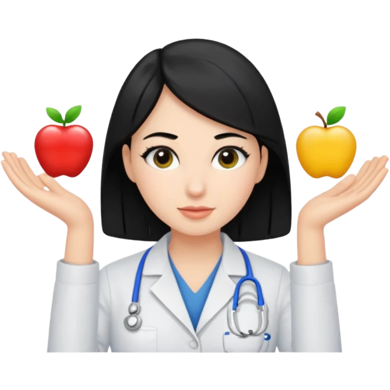 doutora cabelo preto sendo terapeuta ocupacional emoji