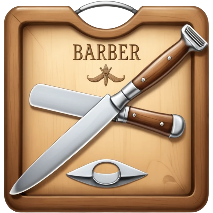 straight razor, barber shop. emoji