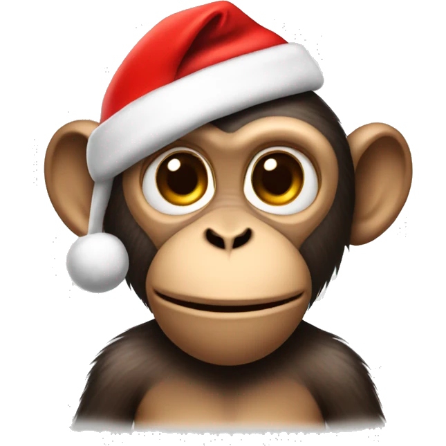 Monkey with santa hat emoji