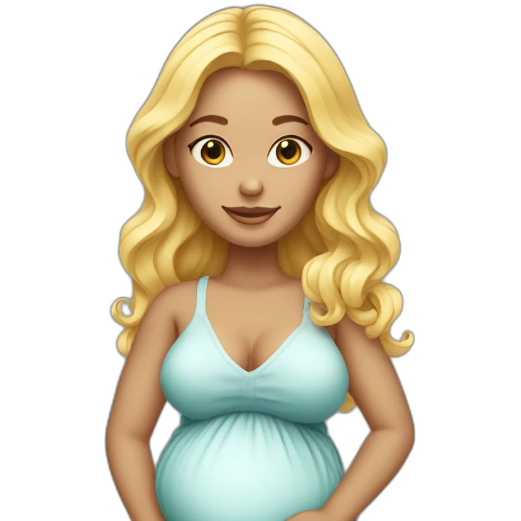 adorable pregnant blond full body women with beach-wave-hair emoji