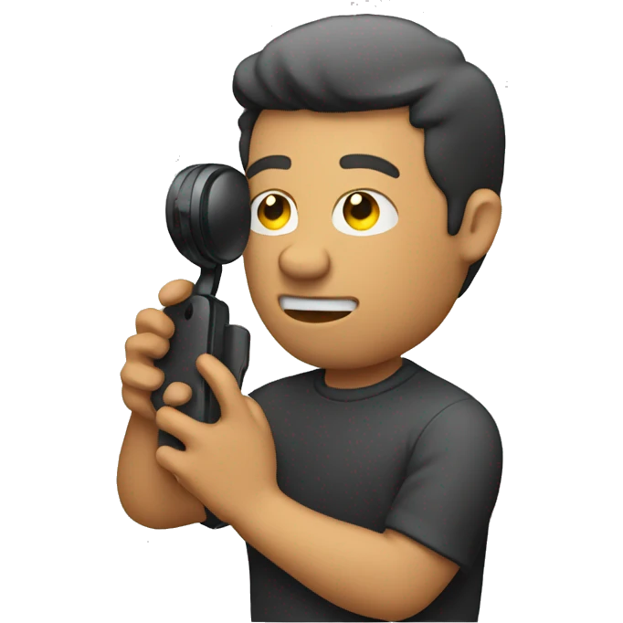 man recording with a phone emoji