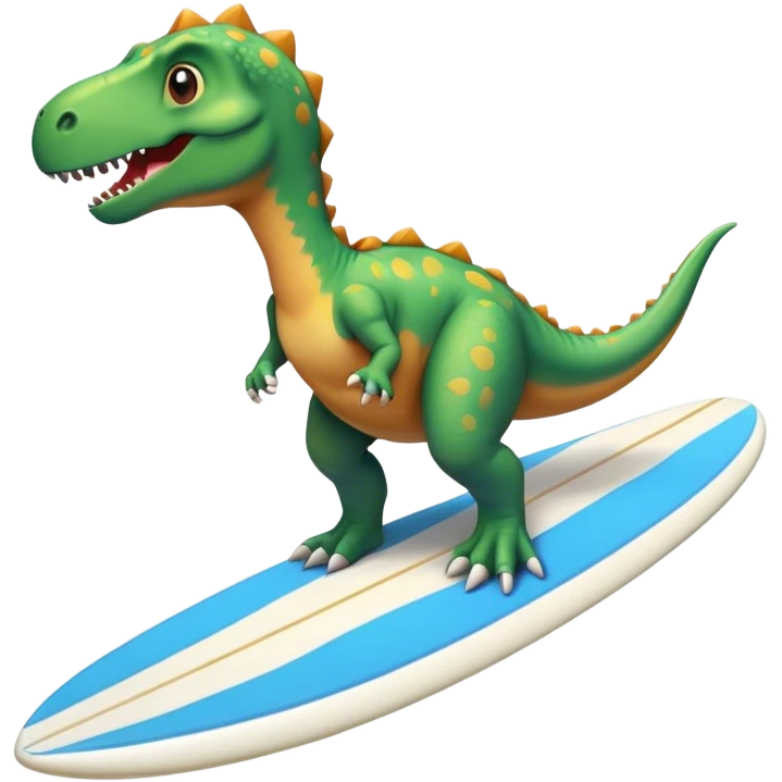 Dinosaure sur un surf emoji