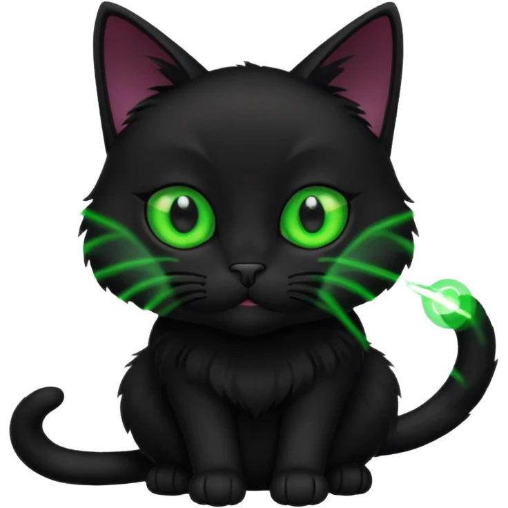 Black Cat with laser canon emoji