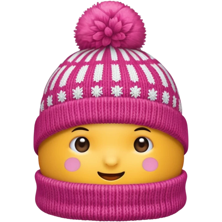A pink winter hat emoji