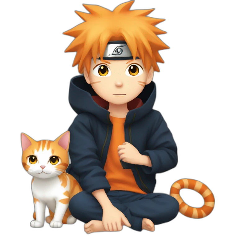naruto kid with ginger cat emoji