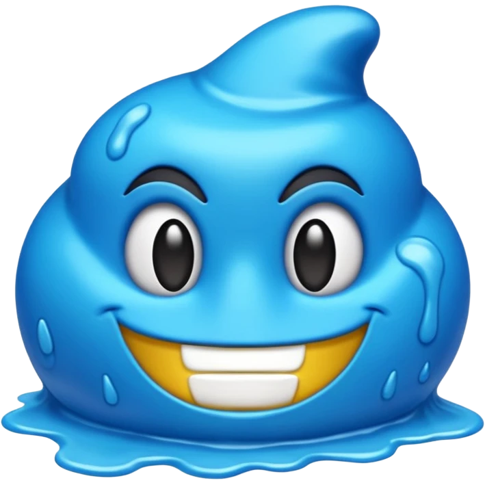 emoji con una textura irregular como un slime y con diferentes tonos de azul sin cara emoji