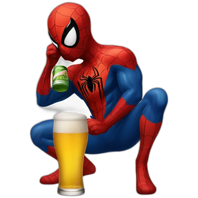 spider-man drinking beer emoji