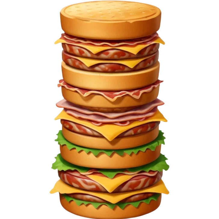 A savory food tower built from stacked meats emoji