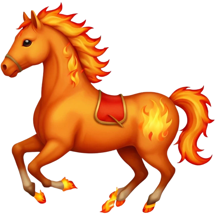 Horse on fire emoji