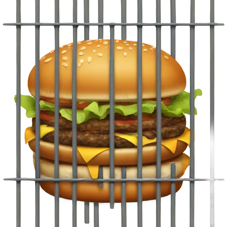 burger behind prison bars  emoji
