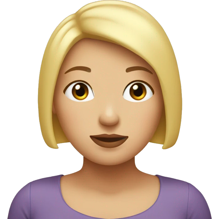 Girl with a double chin and a very short blonde bob emoji