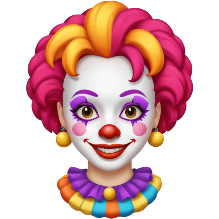 Woman in clown makeup emoji