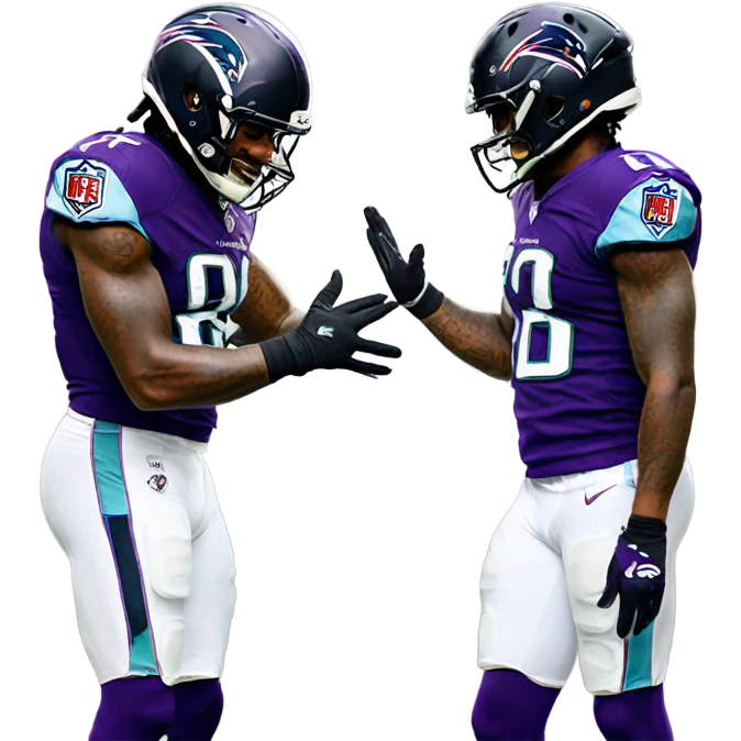 Lamar Jackson high fiving Derrick Henry emoji