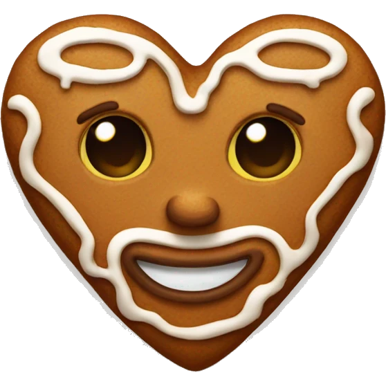 brown gingerbread heart emoji
