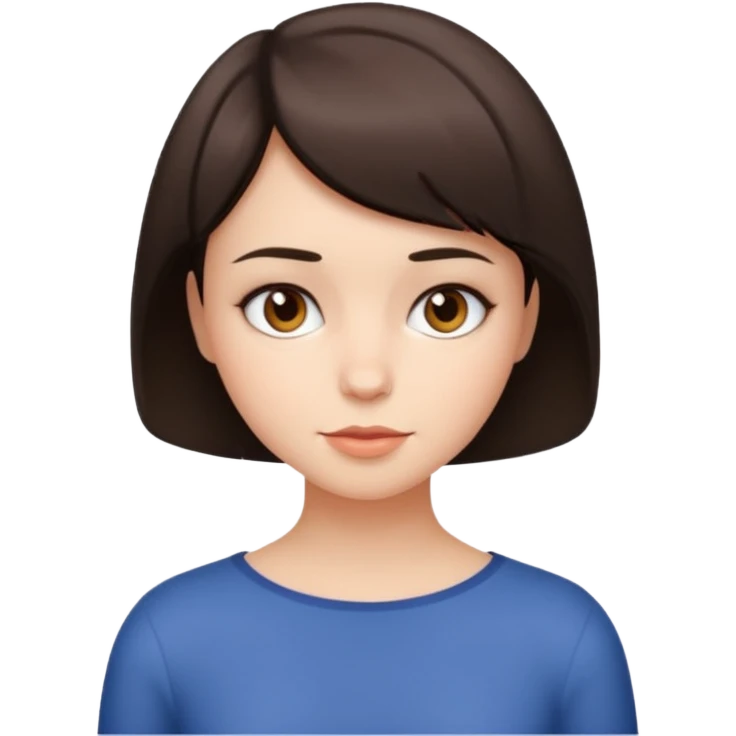 classic emoji of a short-haired brunette girl emoji