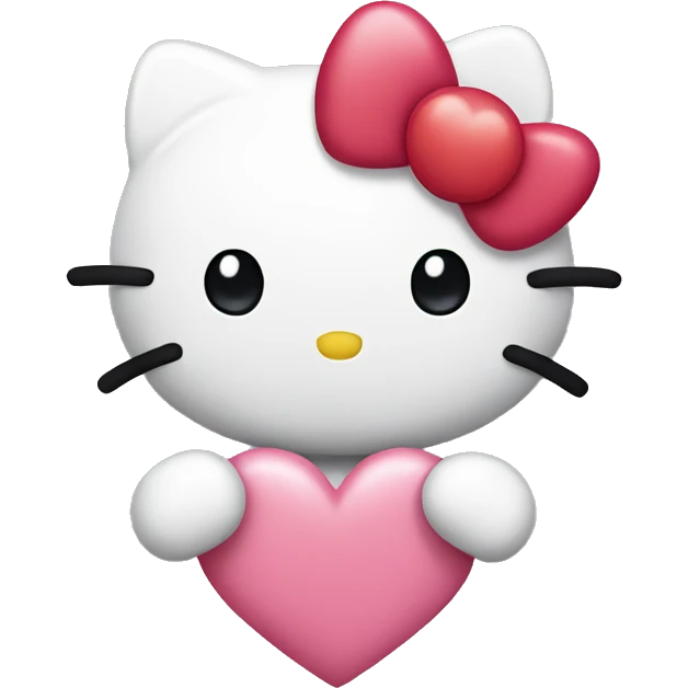 Hello kitty with heart emoji