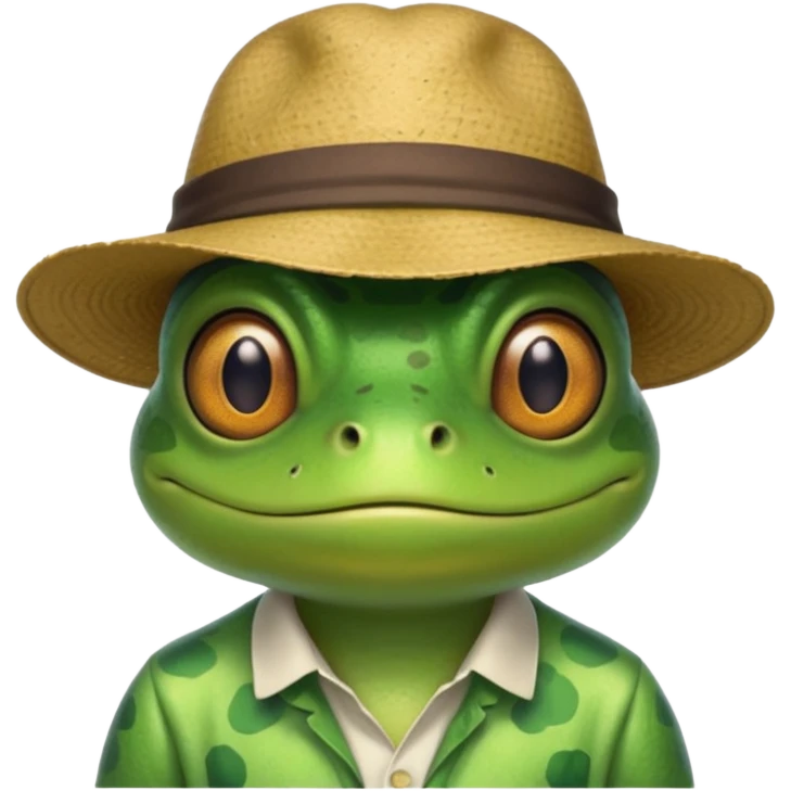 frog with hat and shirt emoji