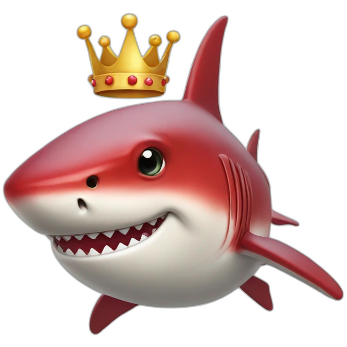 Red shark with a crown emoji