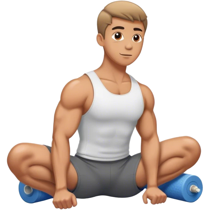 gym guy foam-rolling emoji
