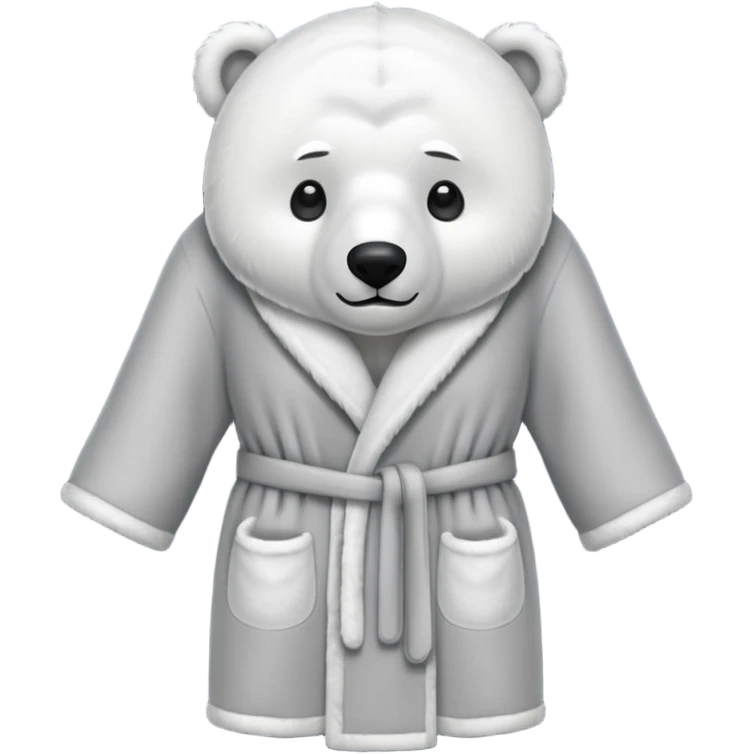 grey shower robe with polar bear faces on it  emoji