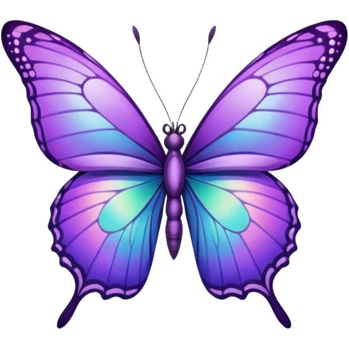 Purple butterfly with sharp ends on each wing emoji