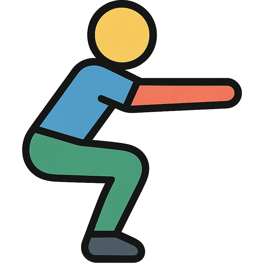 we did too much leg exercise where you bend your knees and go down emoji