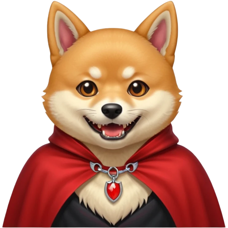 Shiba Vampire Dog in red collar cloak emoji