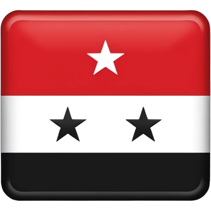 Sticker designed on new syrian flag with 3 red stars emoji