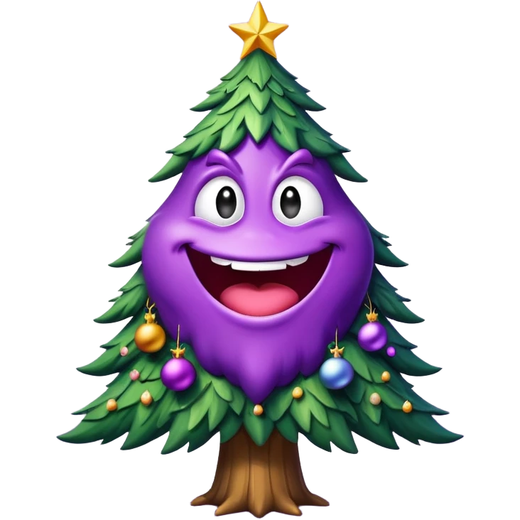 grimace large purple monster shaped like a christmas tree emoji