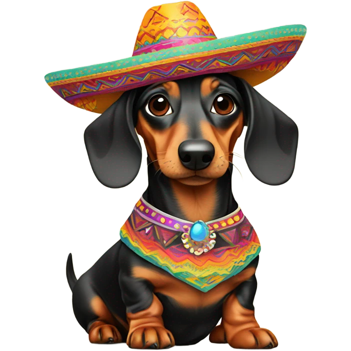 Dachshund sombrero emoji