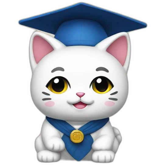 maneki neko university student emoji