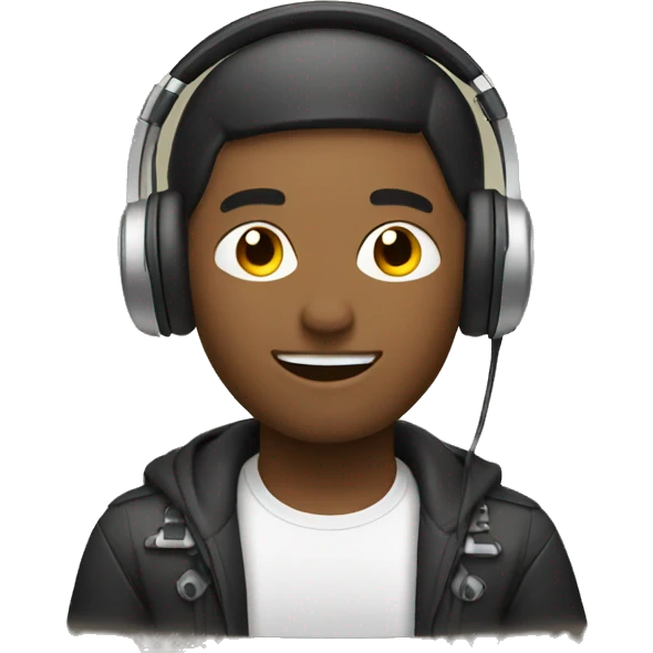 Video editor wearing apple headphone emoji