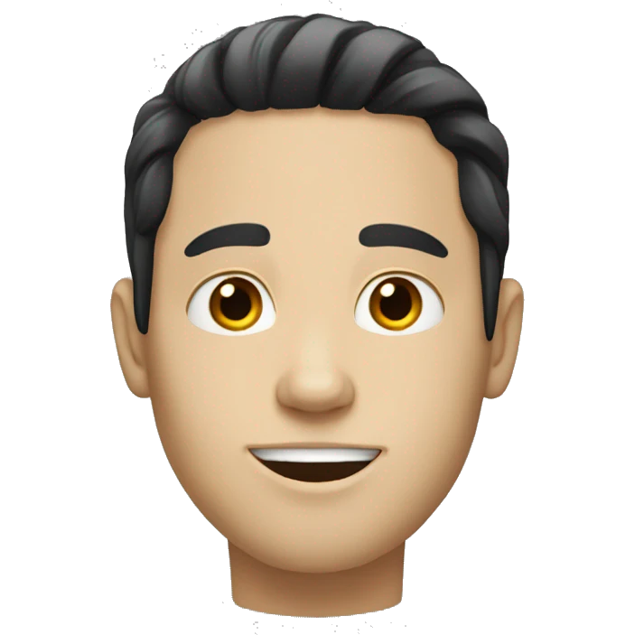 white boy long black hair emoji