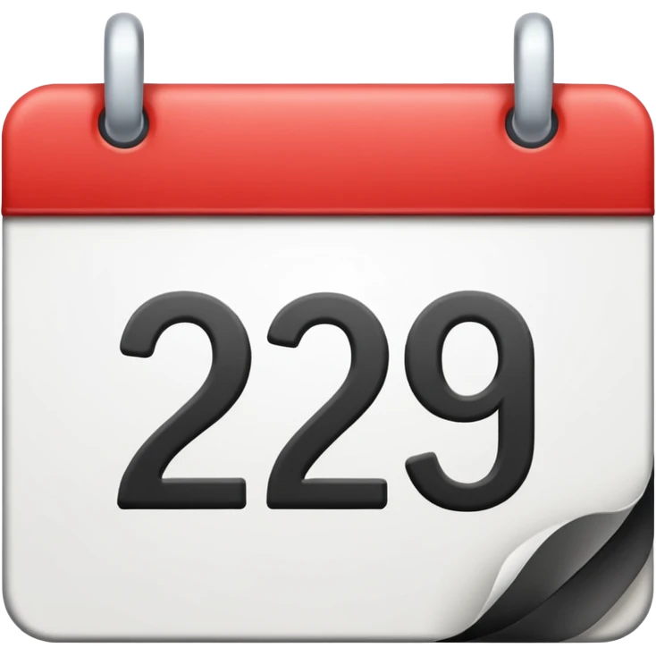 calendar showing '2 days' in bold text emoji
