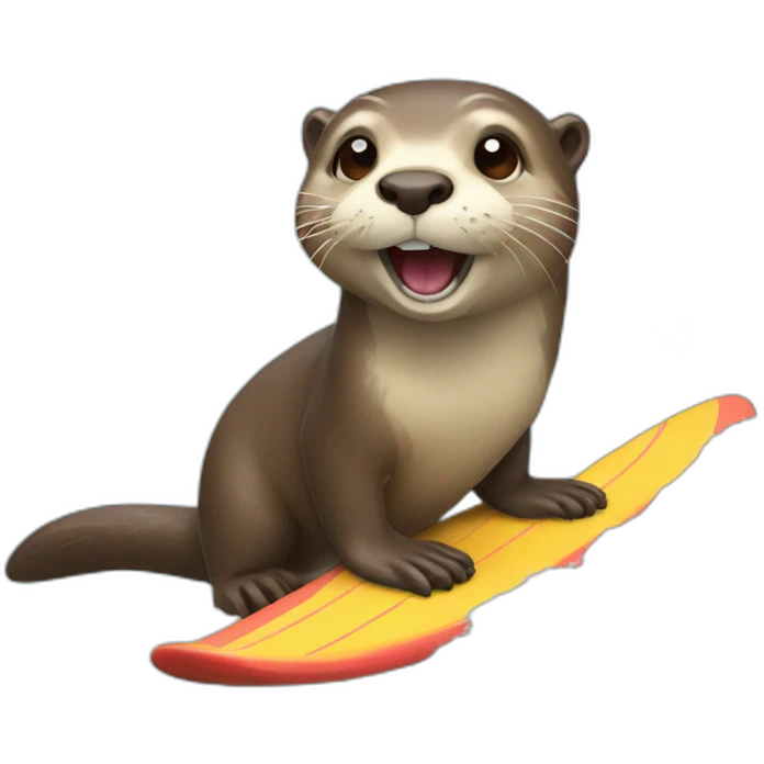 Otter surfing emoji