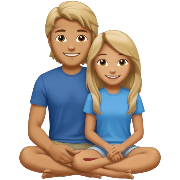 man laying down with a girl sitting on top of him emoji