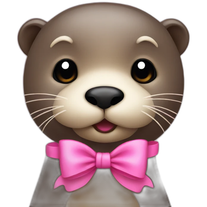 Otter with pink bow emoji