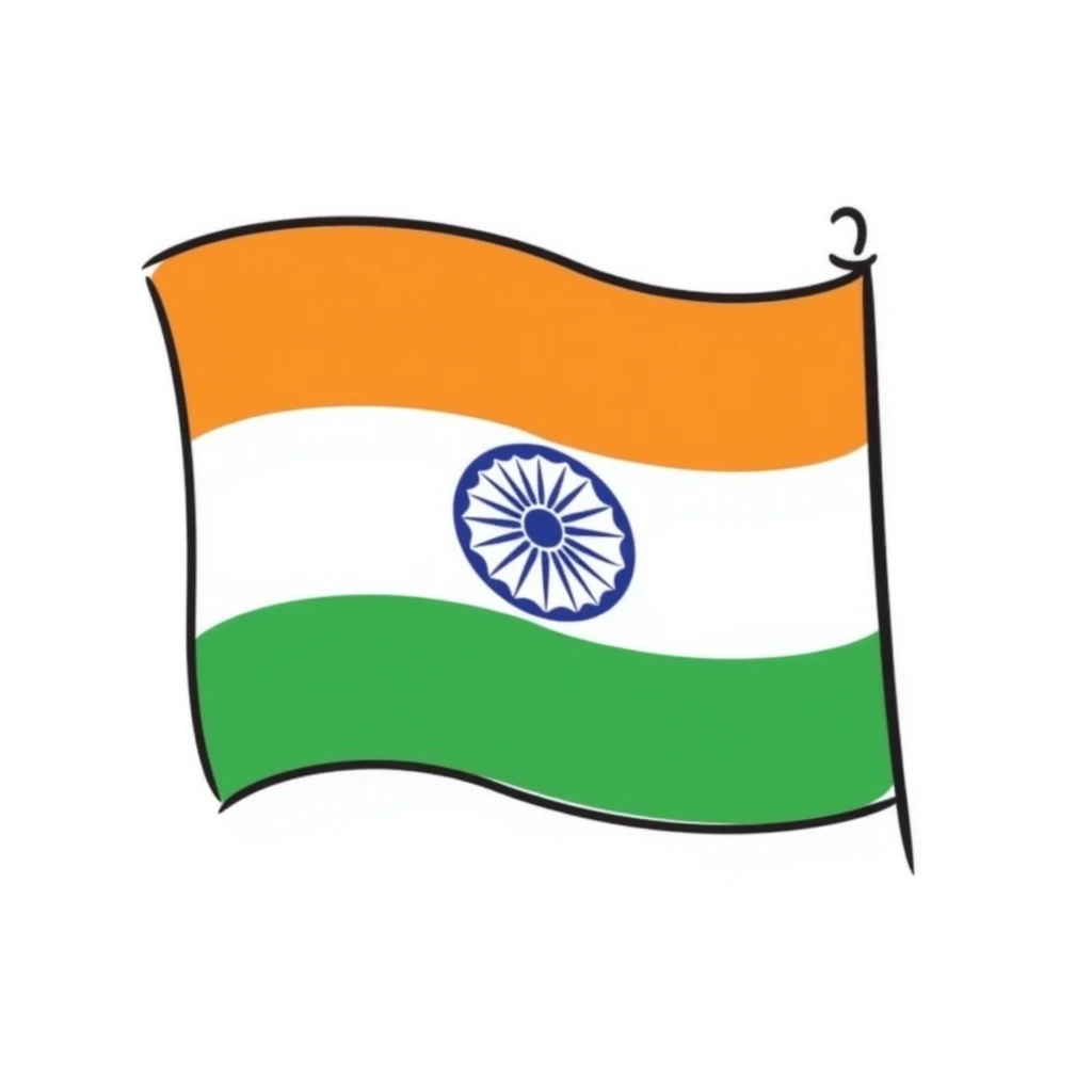 Indian flag with saffron, white, and green horizontal stripes and blue Ashoka Chakra wheel in the center emoji