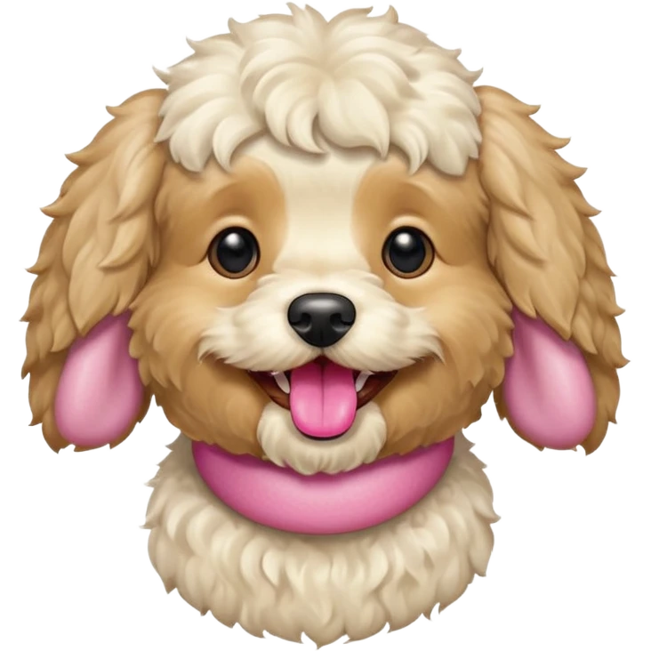 Cream cockapoo dog 3 years old happy emoji