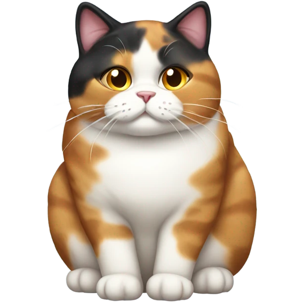 Fat calico cat emoji