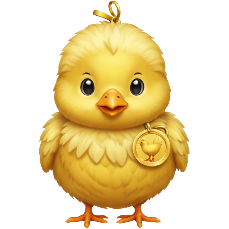 Baby round chick with medal  emoji