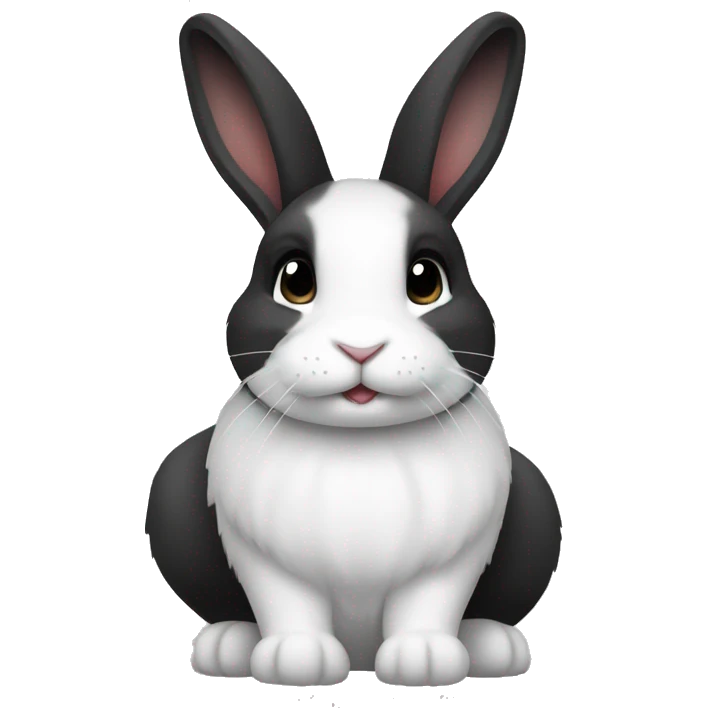 black and white dutch rabbit (ios7 style) emoji