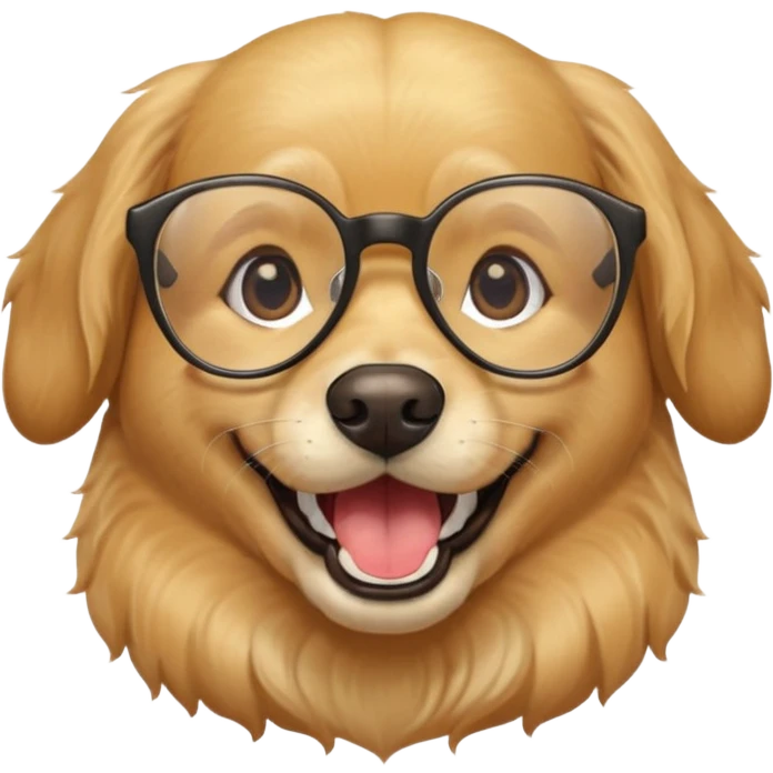 Perro con dientes y lentes emoji